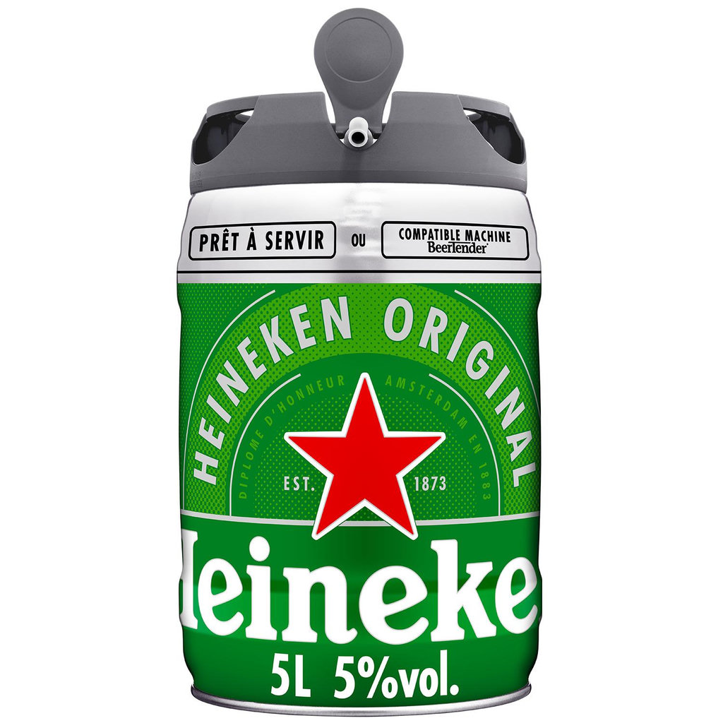 HEINEKEN Bière blonde 5% fût pression 5l