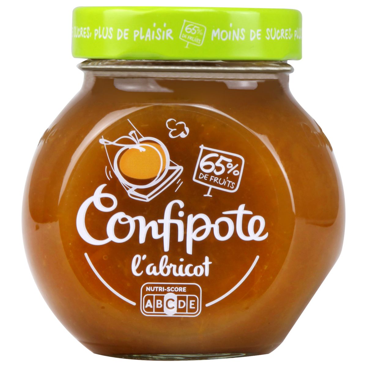 MATERNE Confiture à l'abricot 65% de fruits allégée en sucre 350g