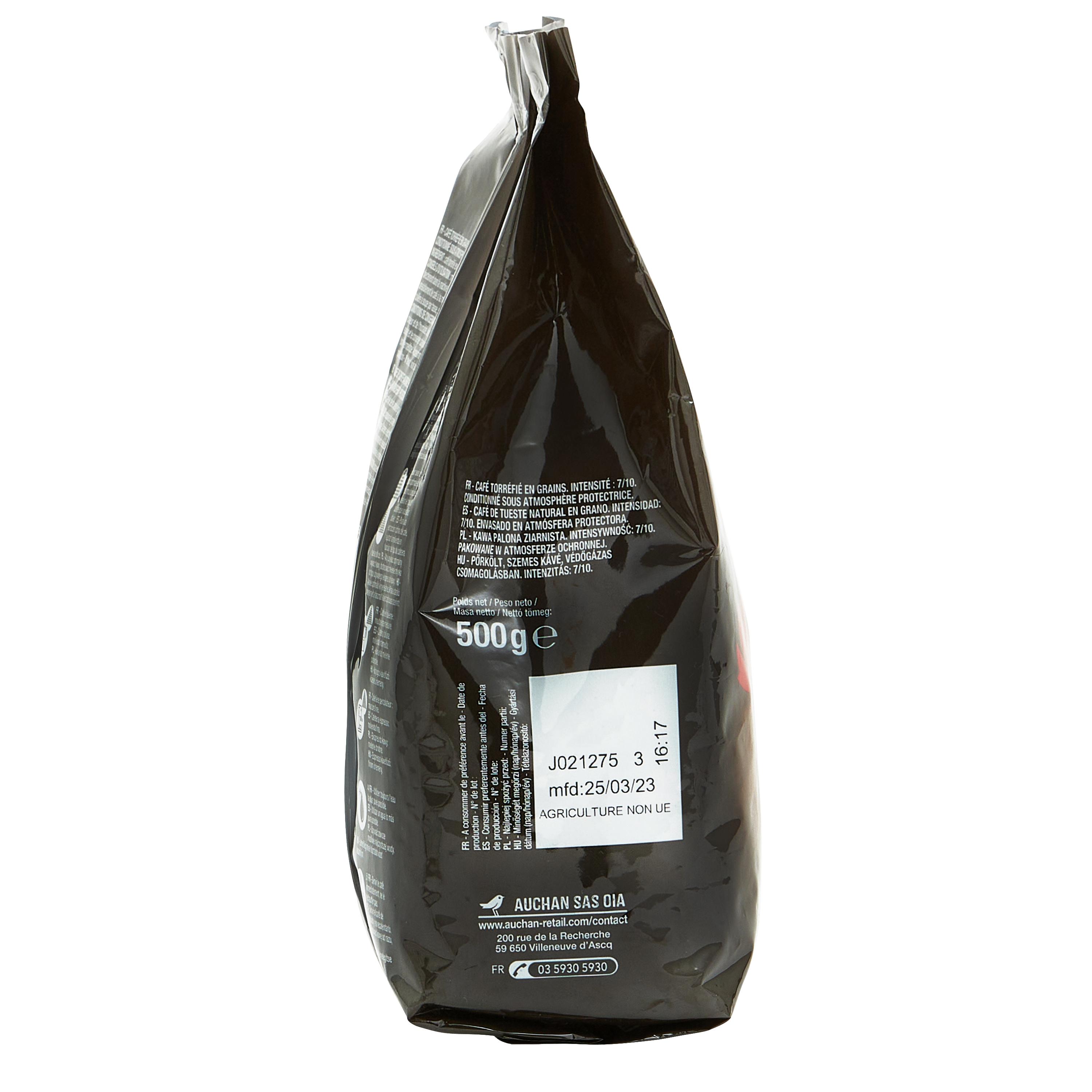 Voir la diapositive 3 : AUCHAN Café en grains 100% Arabica 500g