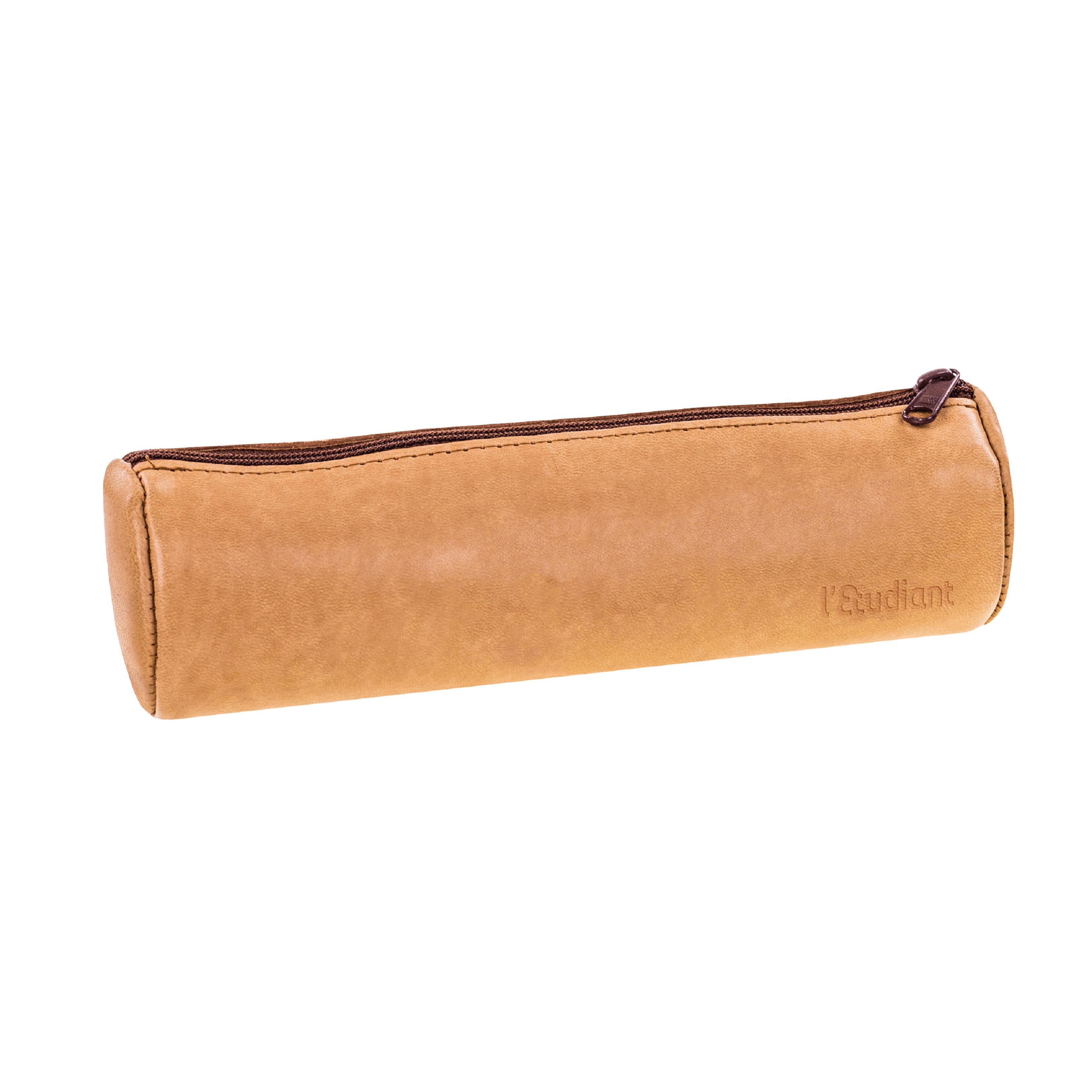 HAMELIN Trousse ronde L'Étudiant cuir naturel