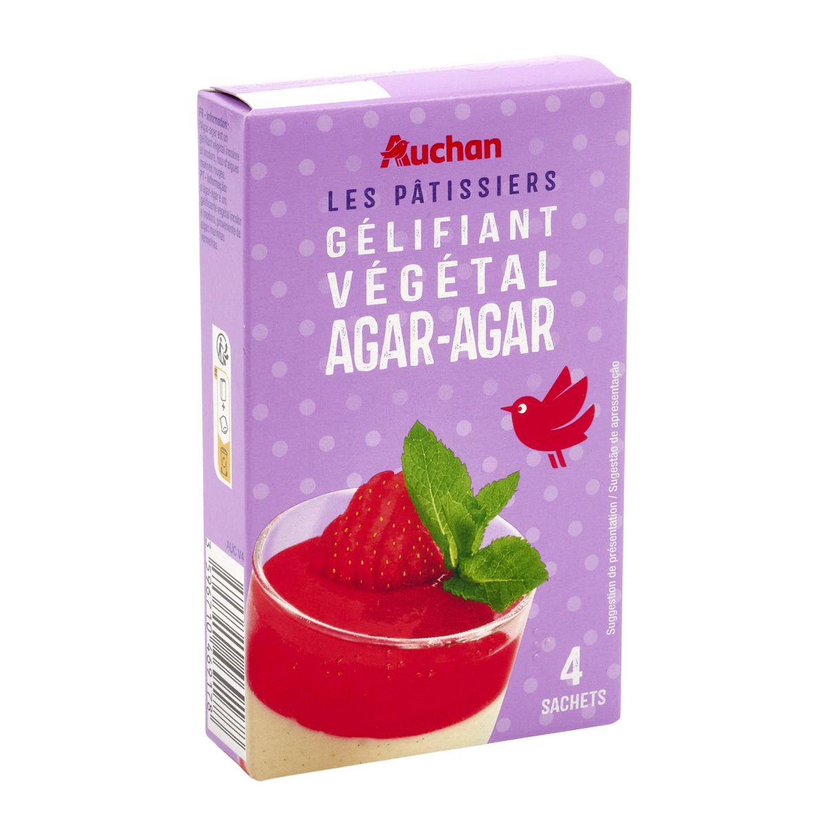 AUCHAN Agar agar gélifiant végétal 4 sachets 4x2g
