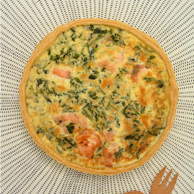 AUCHAN LE TRAITEUR Quiche saumon épinards 2 parts 375g
