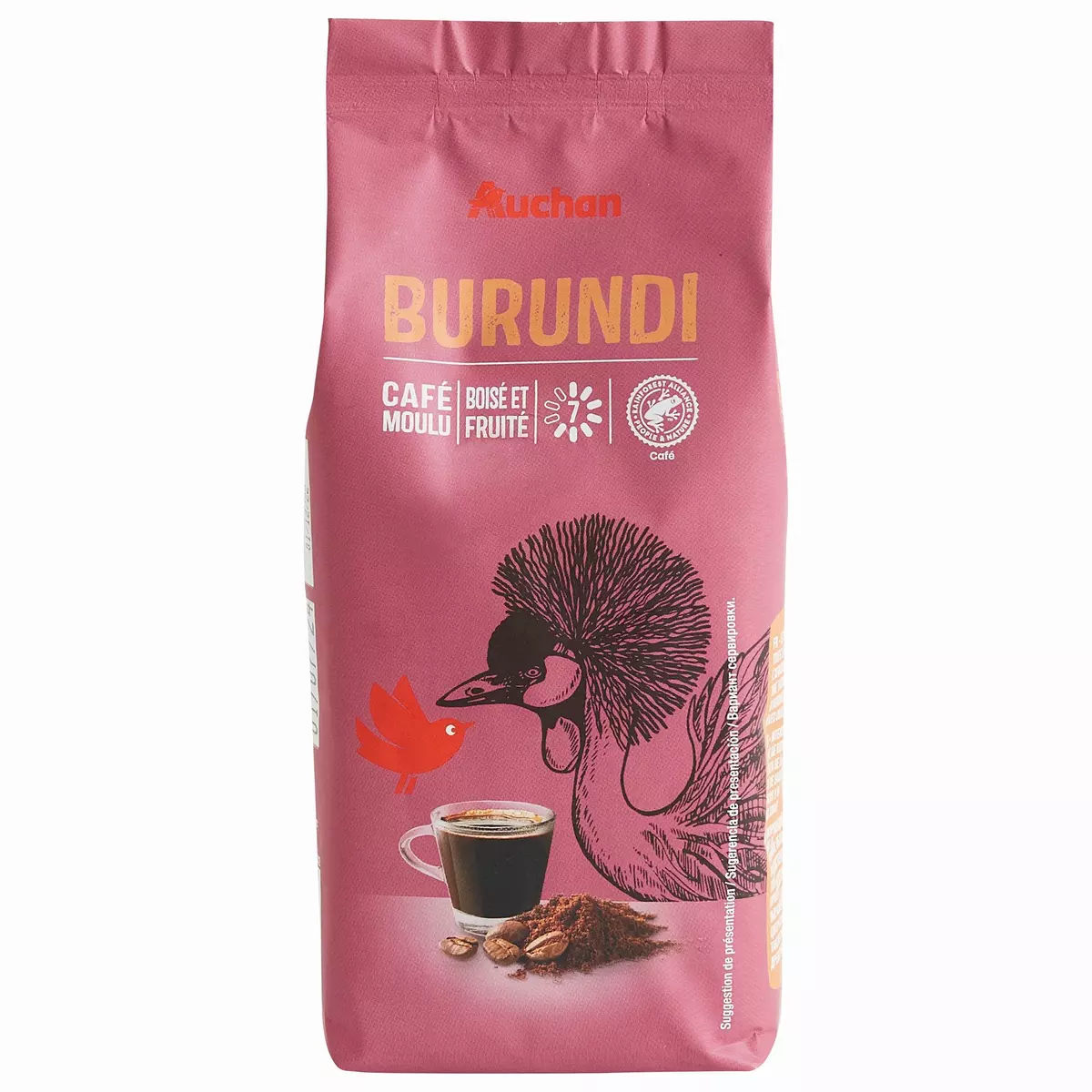 AUCHAN GOURMET Sensation Burundi café moulu boisé et fruité intensité 7 250g