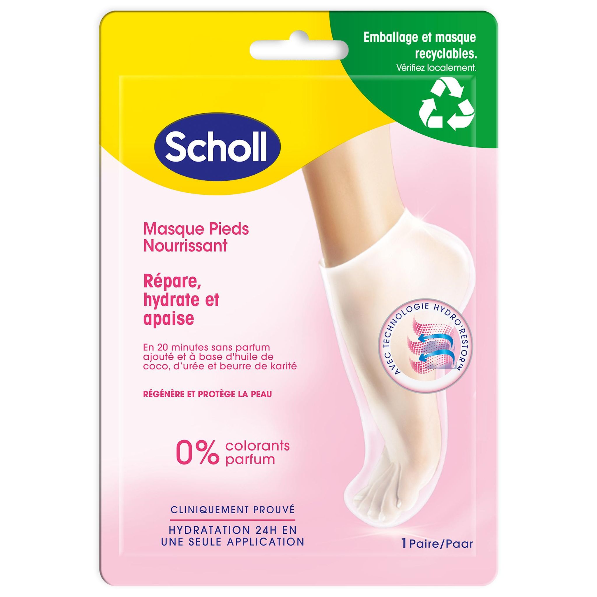 Voir la diapositive 2 : SCHOLL Masque nourrissant pour les pieds 1 paire