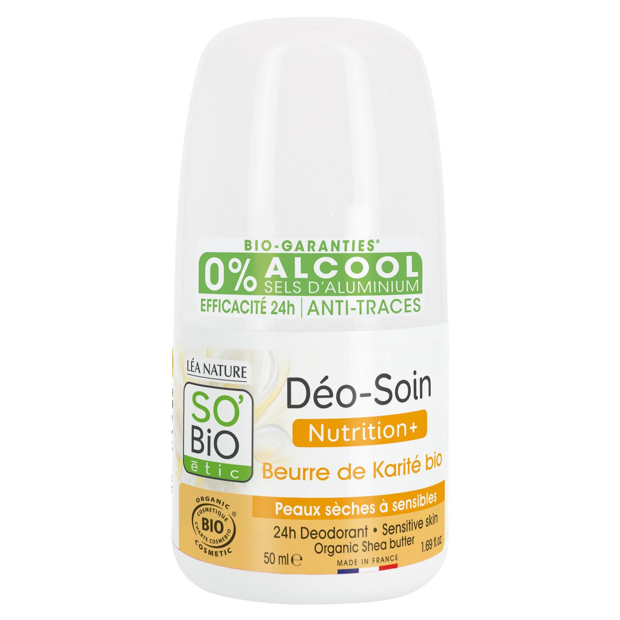 SO BIO ETIC Déodorant bille soin karité bio peaux sensibles et très sèches 50ml