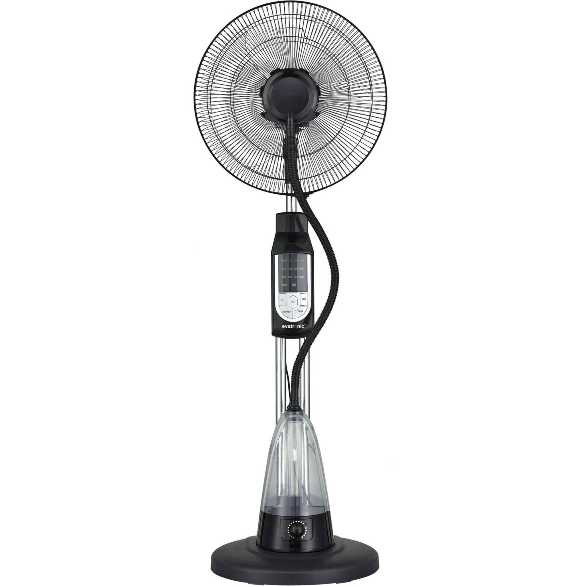Voir la diapositive 3 : EVATRONIC Ventilateur et brumisateur sur pied 1342, Noir