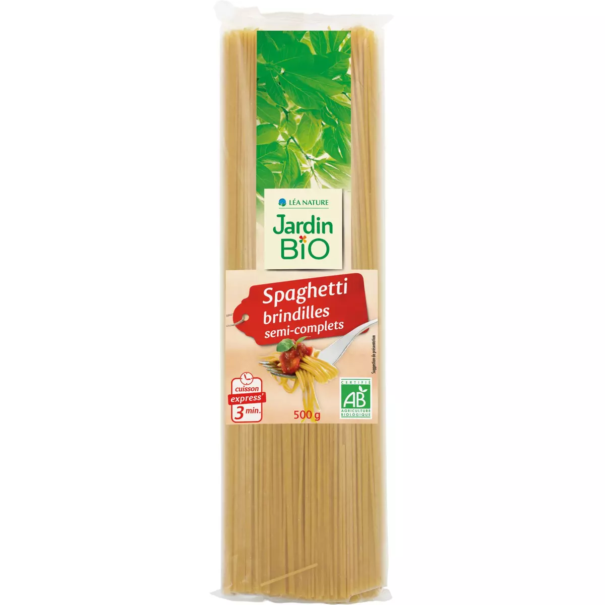 JARDIN BIO Spaghetti semi-complets cuisson rapide 500g