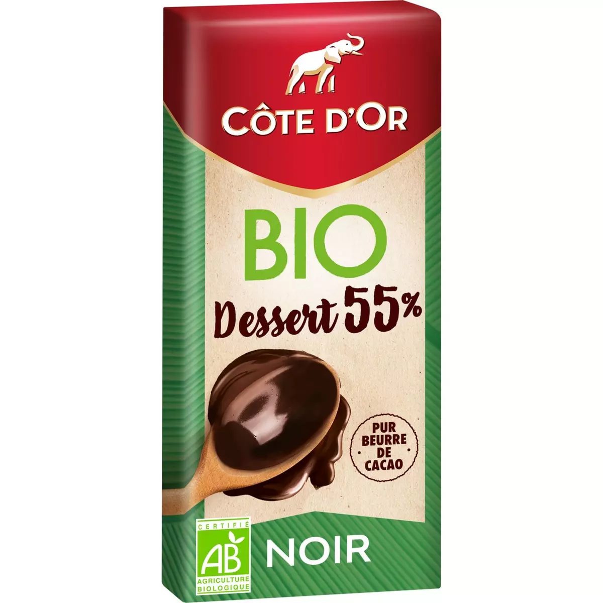 COTE D'OR Tablette de chocolat noir pâtissier bio 55% 1 pièce 150g