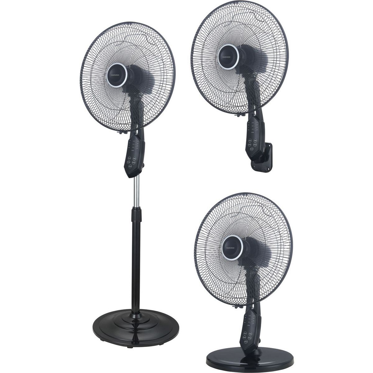 DAEWOO Ventilateur sur pied 3 en 1 DW-VENT-DI-40HVF3P2 - Noir