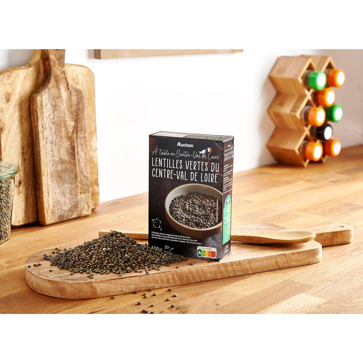 AUCHAN TERROIR CULTIVONS LE BON lentilles vertes du Centre-Val de Loire 500g