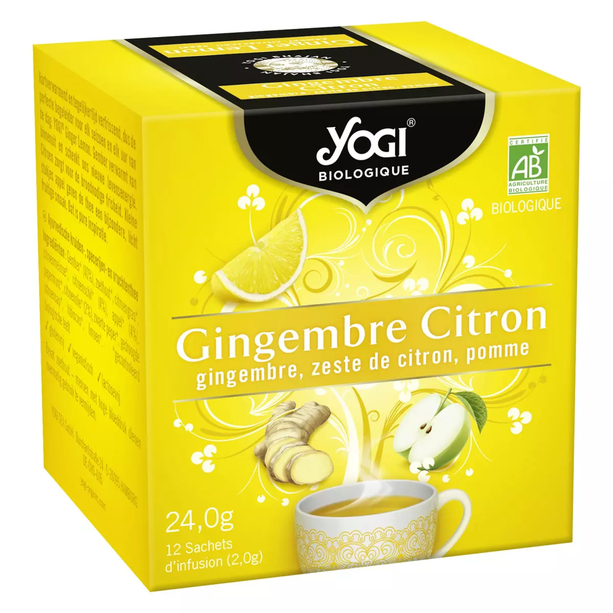 YOGI Infusion bio gingembre citron pomme 12 sachets 24g