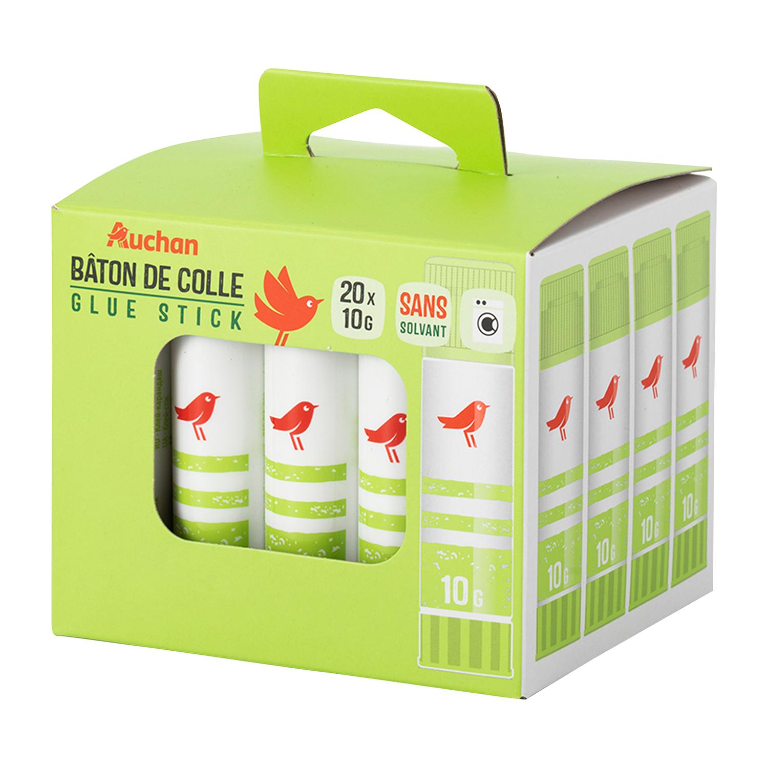 AUCHAN Boite de 20 sticks de colle 10g