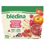 BLEDINA Petit pot dessert pommes et fruits rouges dès 8 mois 4x100g