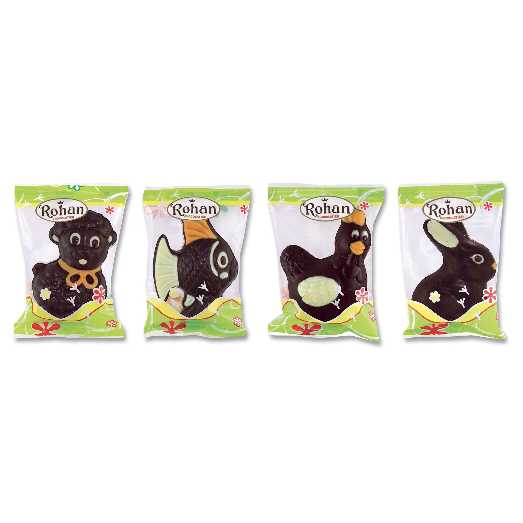 ROHAN Assortiment d'animaux en chocolat noir 40g