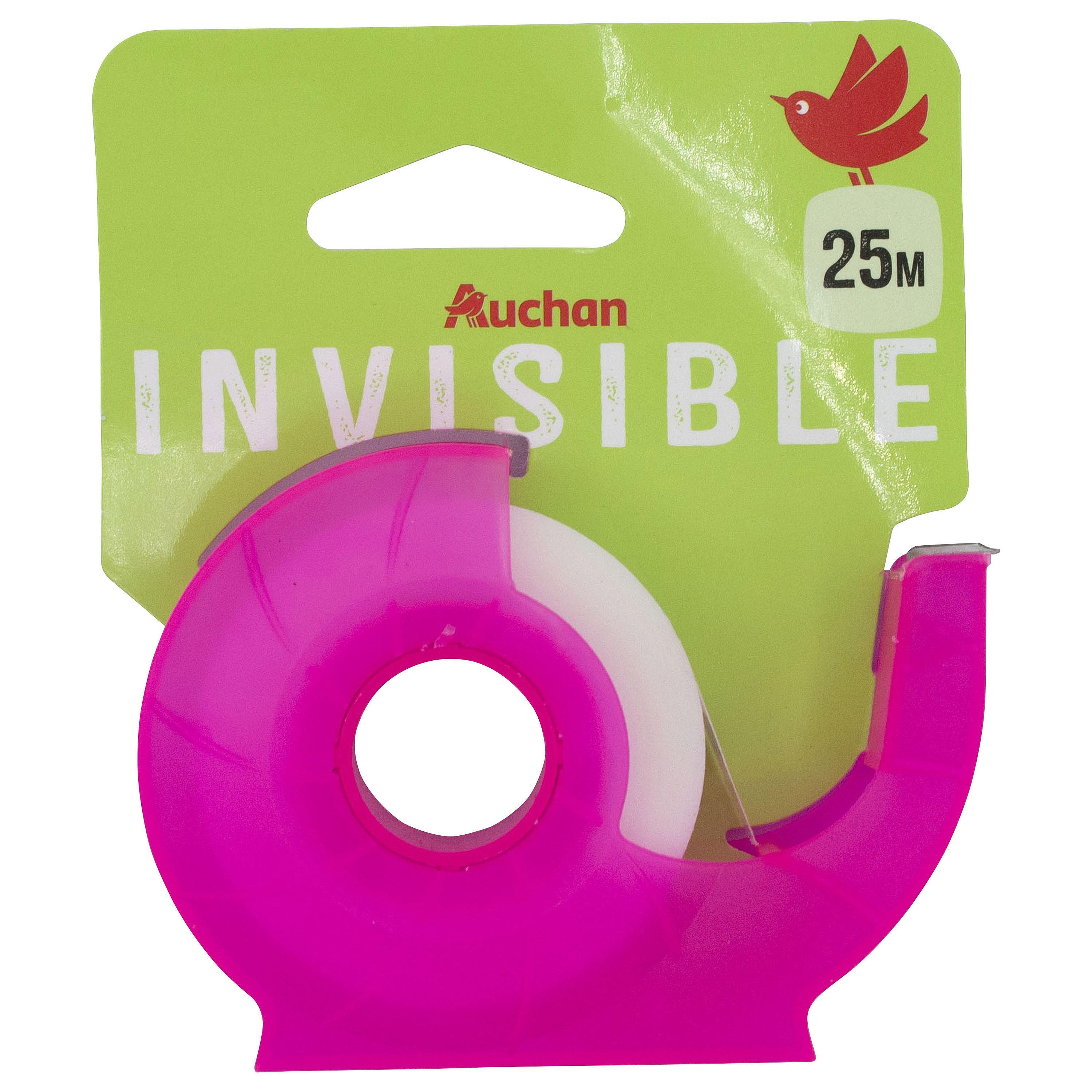 Voir la diapositive 3 : AUCHAN Rouleau adhésif invisible + dévidoir 19mmx25m - coloris aléatoires