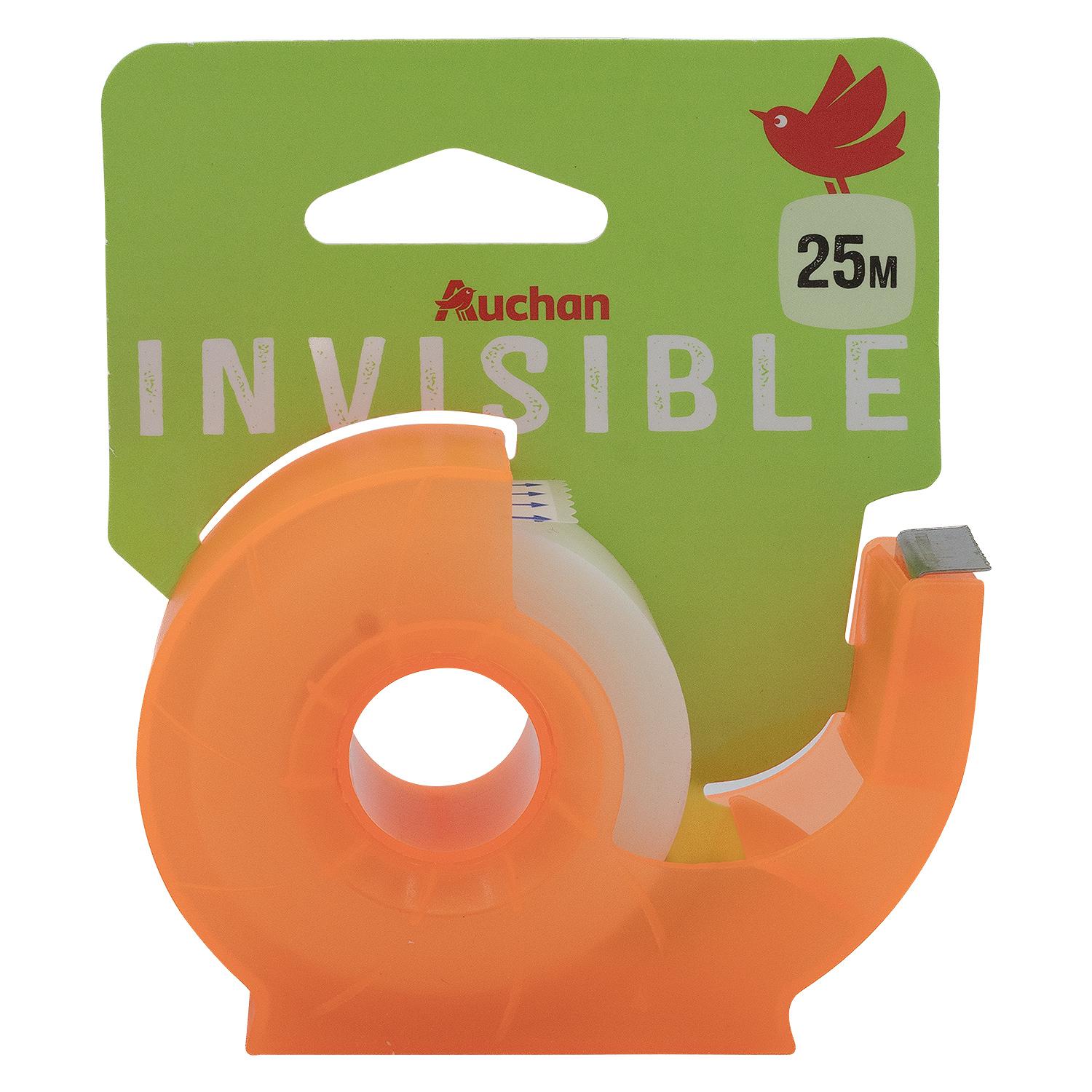 Voir la diapositive 4 : AUCHAN Rouleau adhésif invisible + dévidoir 19mmx25m - coloris aléatoires