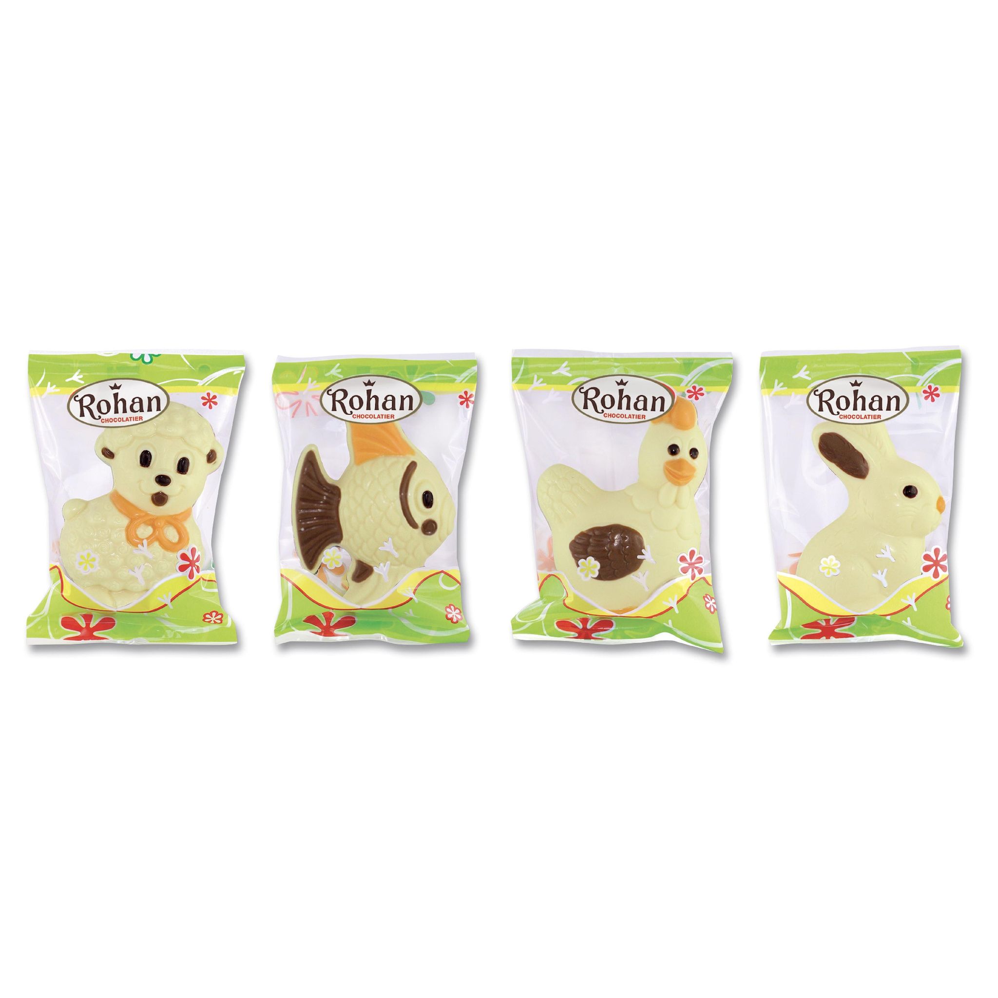 ROHAN Assortiment d'animaux en chocolat blanc 40g