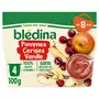 BLEDINA Petit pot dessert pommes cerises vanille dès 8 mois 4x100g