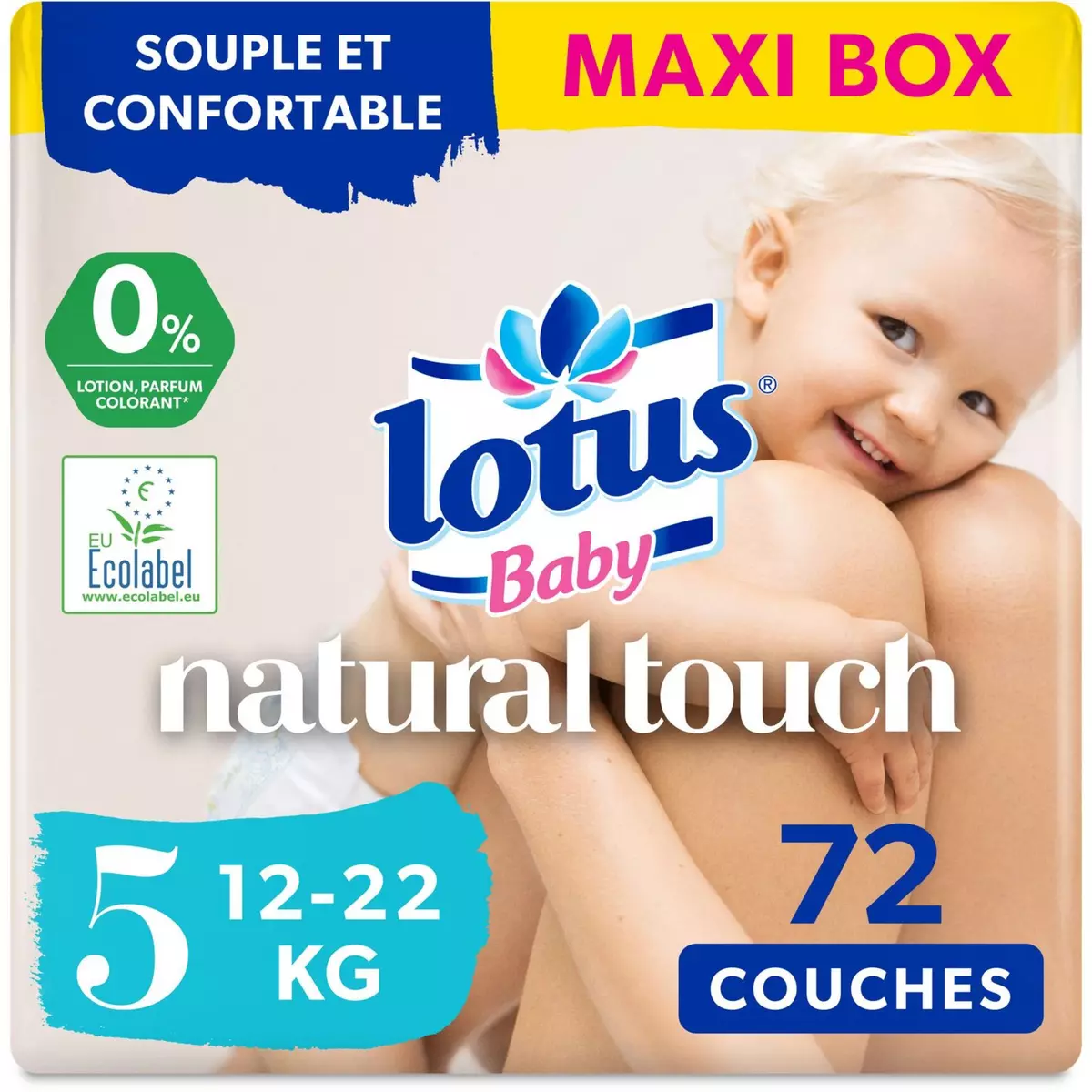 LOTUS BABY Couches taille 5 (12-22kg) 72 pièces