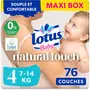 LOTUS BABY Couches Natural Touch Taille 4 (7-14 kg) 76 pièces