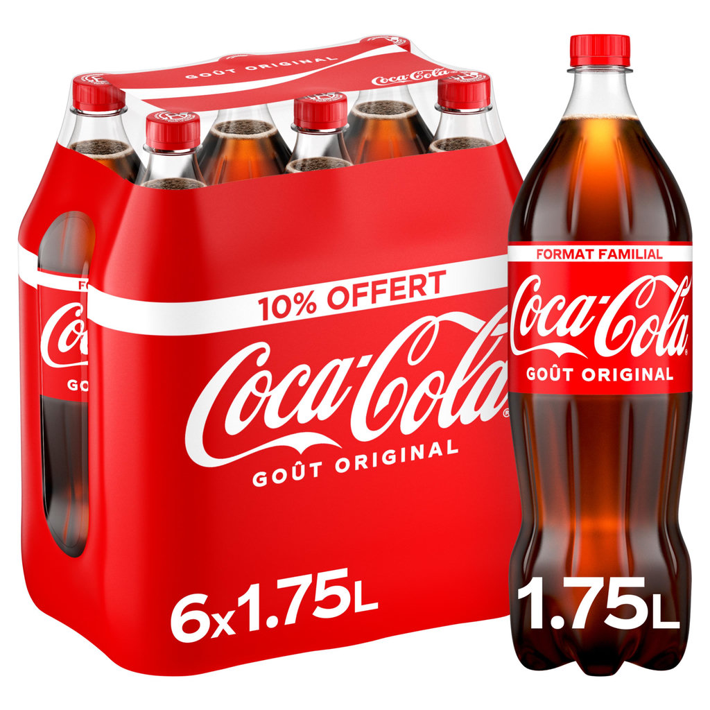 COCA-COLA Boisson gazeuse aux extraits végétaux dont 10% offert 6x1,75l