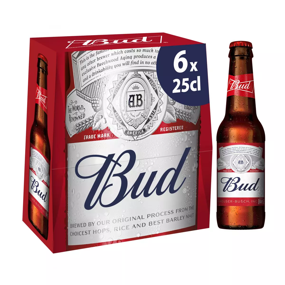BUD Bière blonde 5% bouteilles 6x25cl