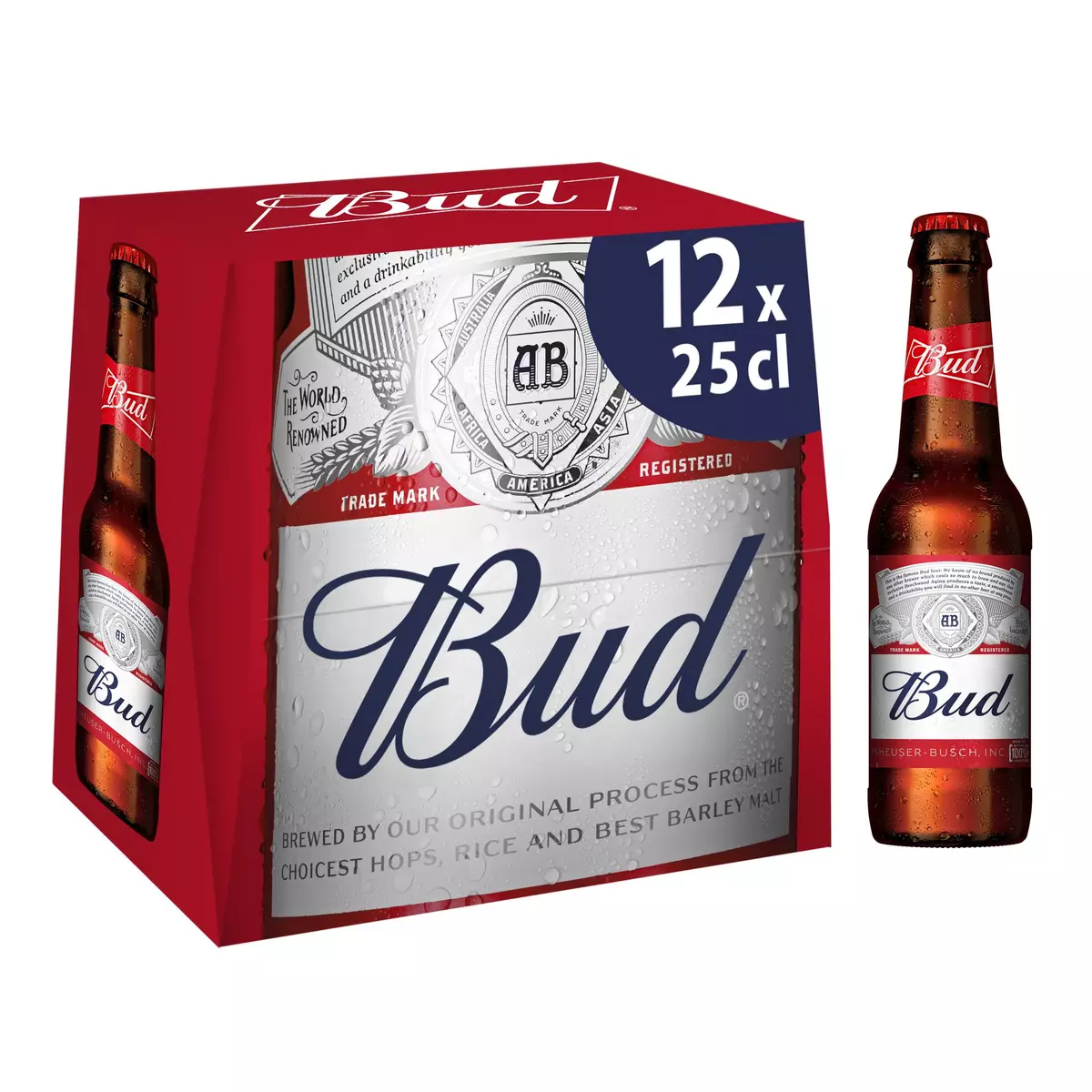 BUDWEISER Bière blonde américaine 5% bouteilles 12x25cl