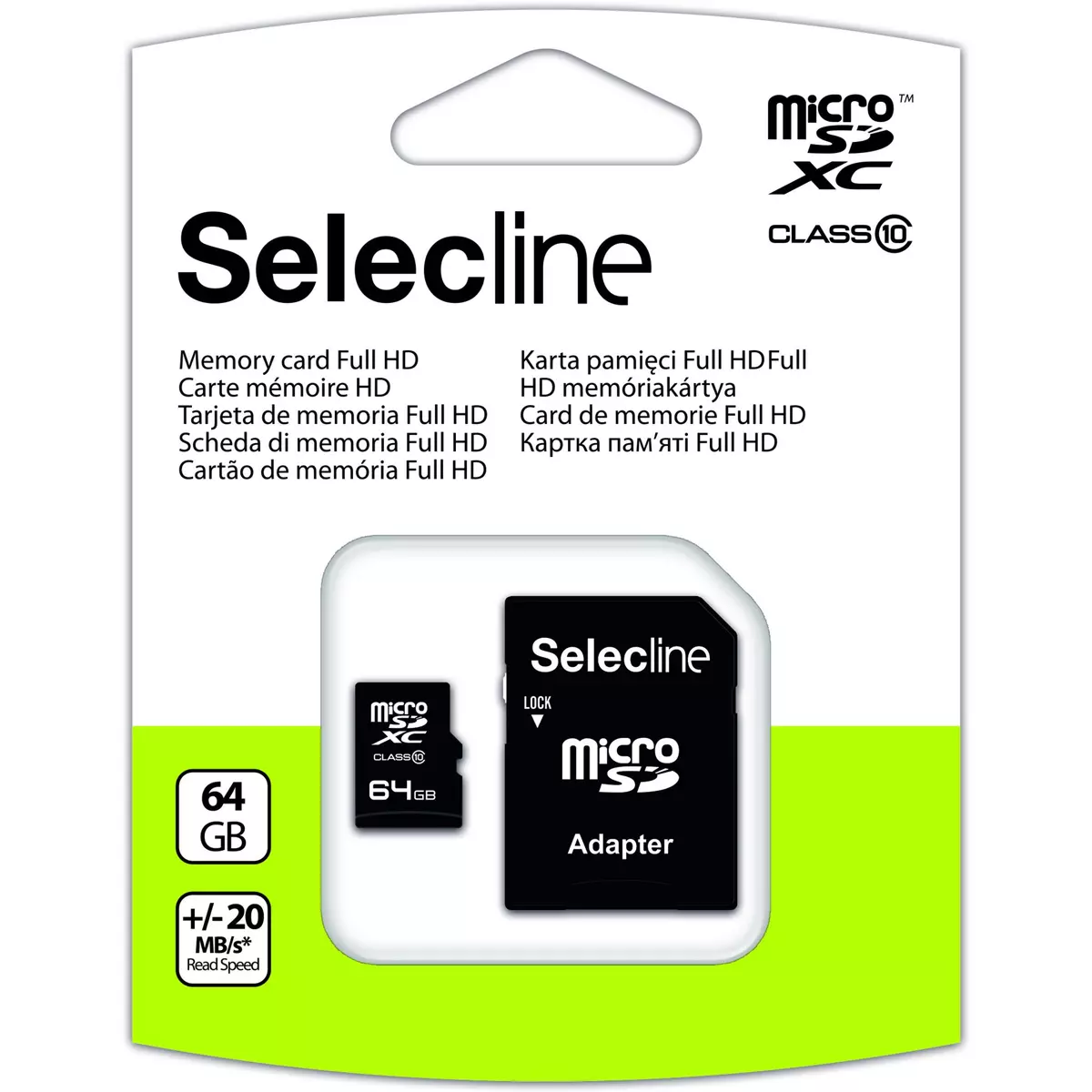 SELECLINE Carte Micro SDXC avec adaptateur Micro SD - 64 Go