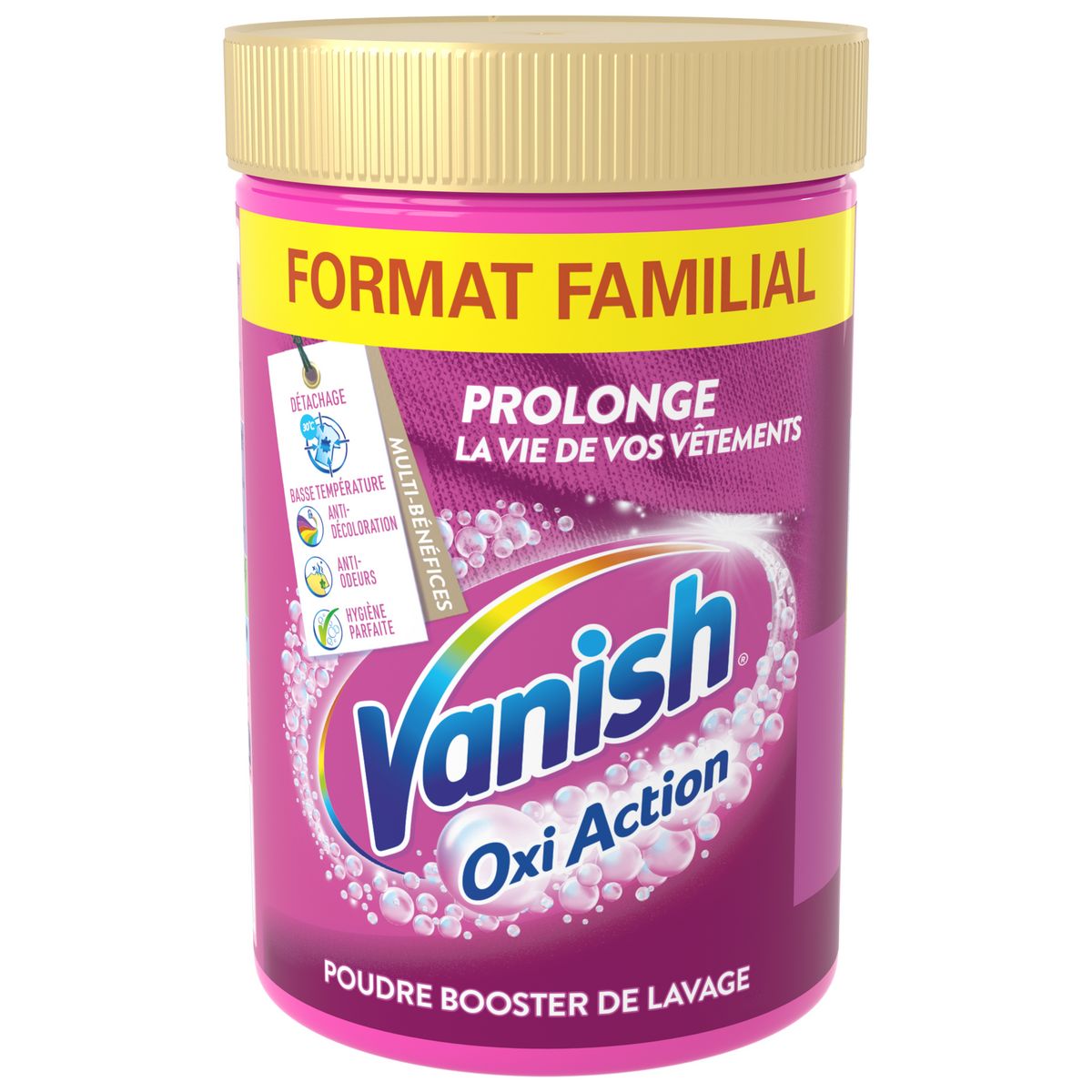 VANISH Oxi Action Poudre détachante textile préserve les couleurs 750g
