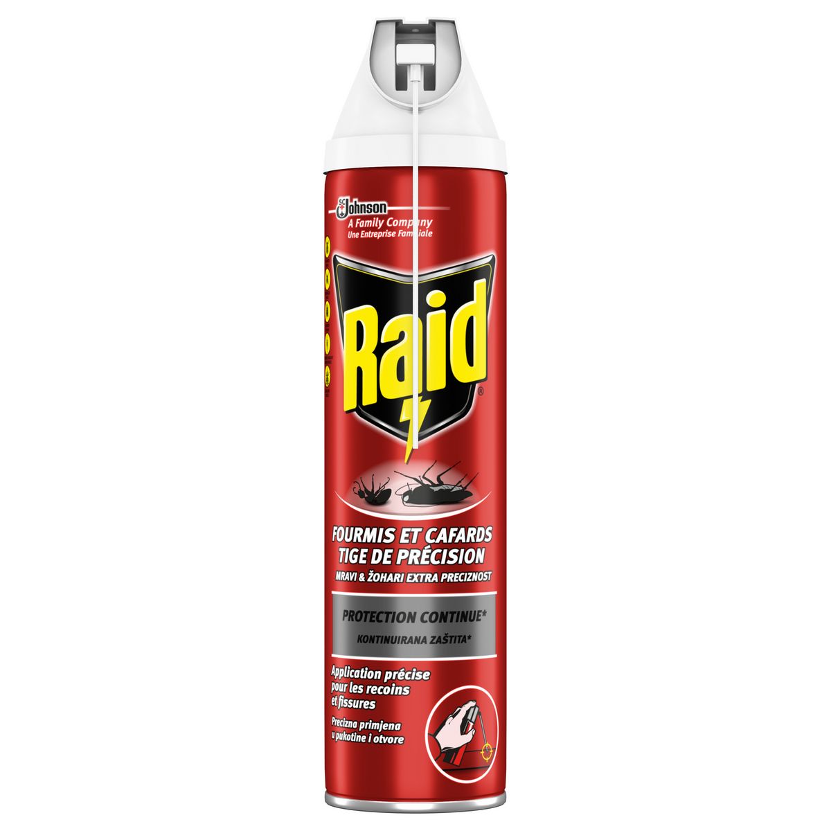 RAID Insecticide en spray avec tige de précision fourmis et cafards 400ml