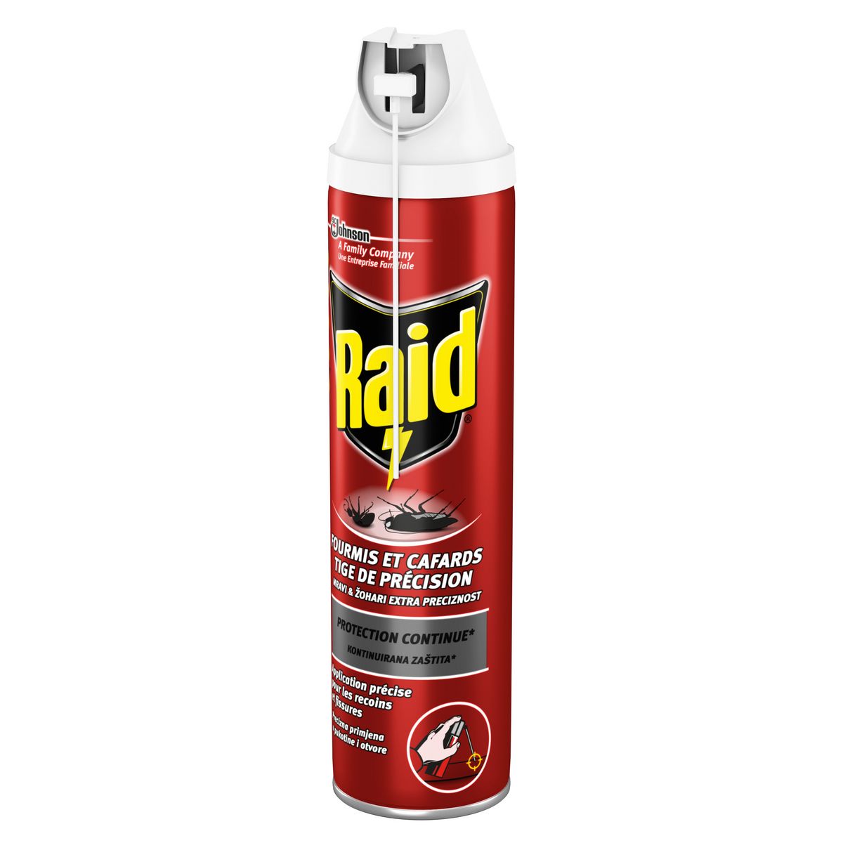 RAID Insecticide en spray avec tige de précision fourmis et cafards 400ml
