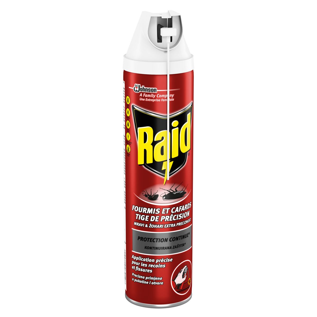 RAID Insecticide en spray avec tige de précision fourmis et cafards 400ml