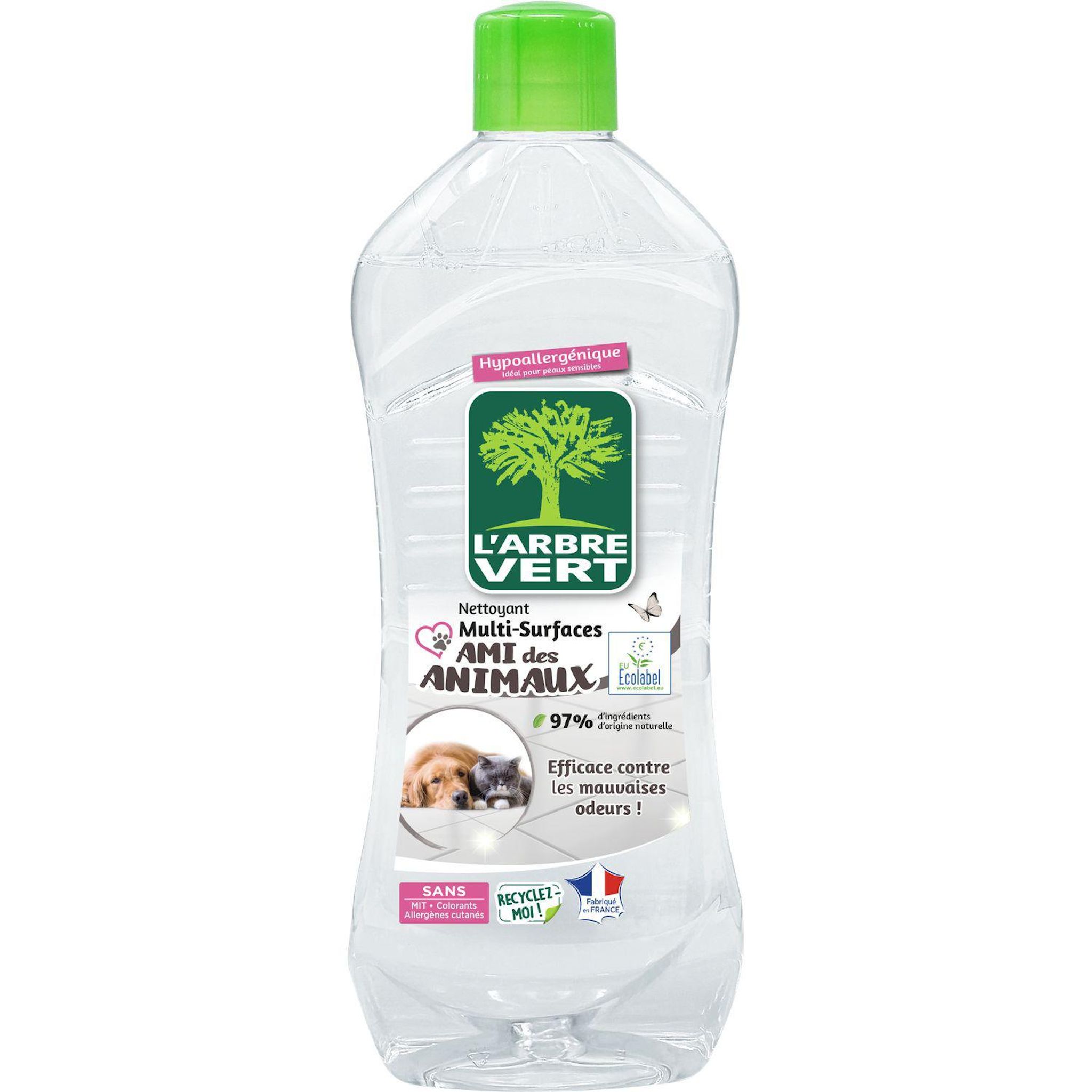 Voir la diapositive 2 : L'ARBRE VERT Nettoyant liquide multi-surfaces ami des animaux 1L