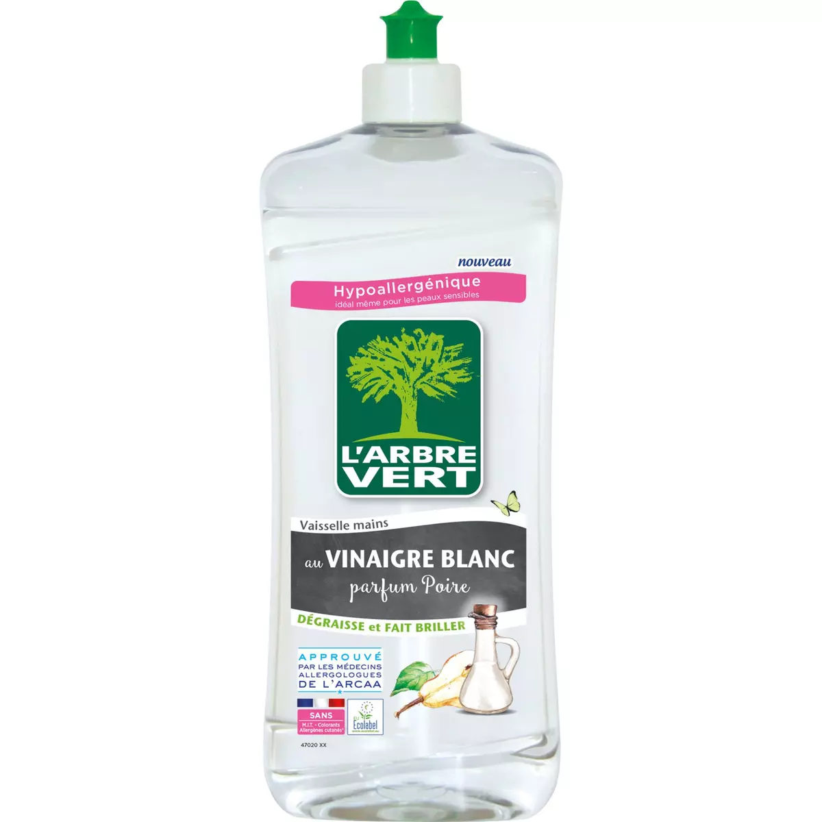 L'ARBRE VERT Liquide vaisselle écologique au vinaigre blanc parfum poire 750ml