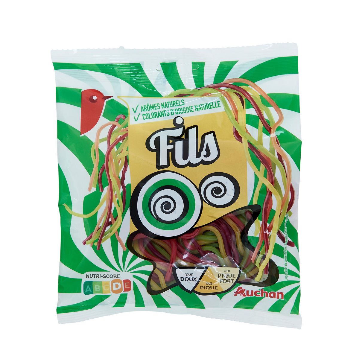 AUCHAN Rasta fils bonbons goût fruit 200g