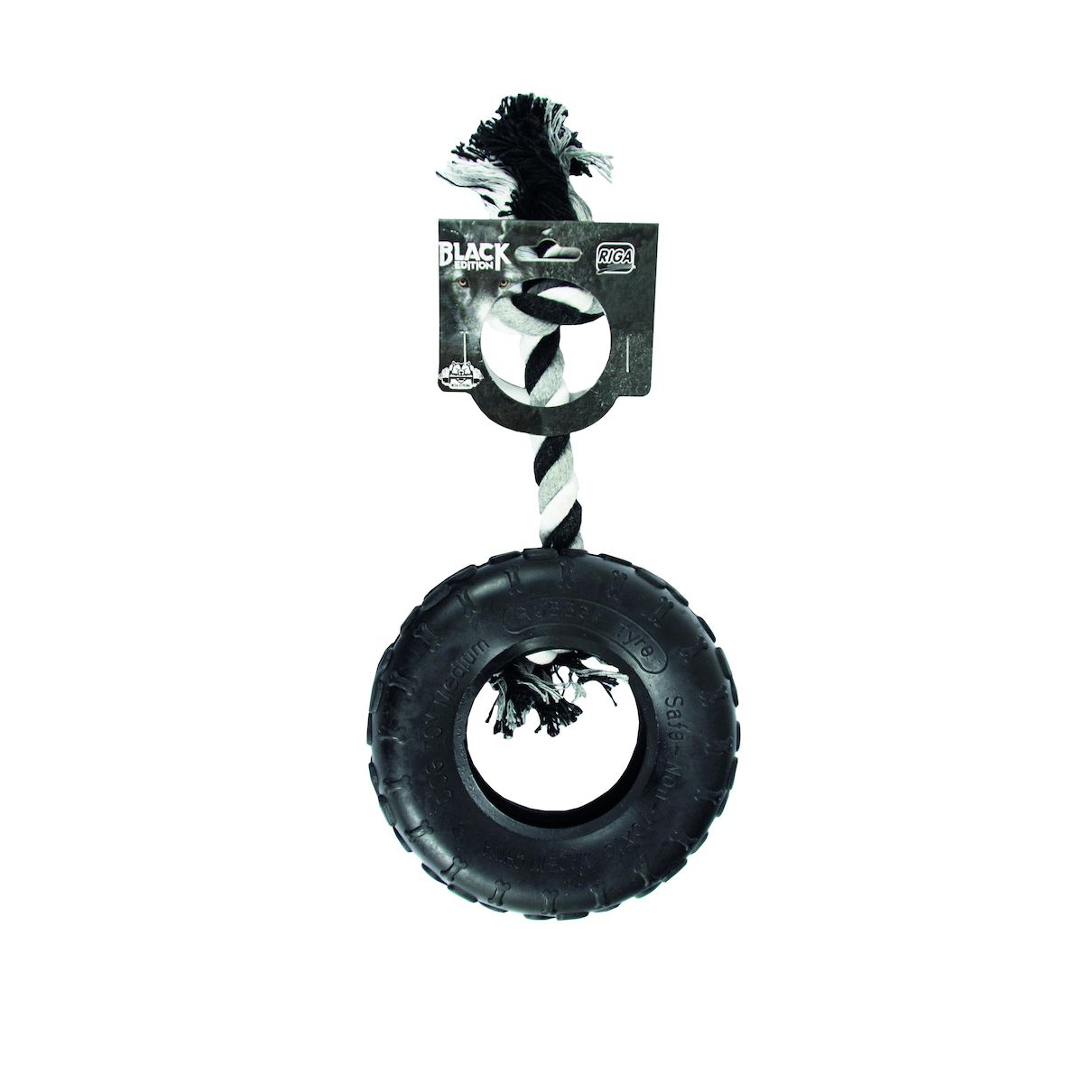 RIGA Jouet pneu en caoutchouc avec corde 1 pièce