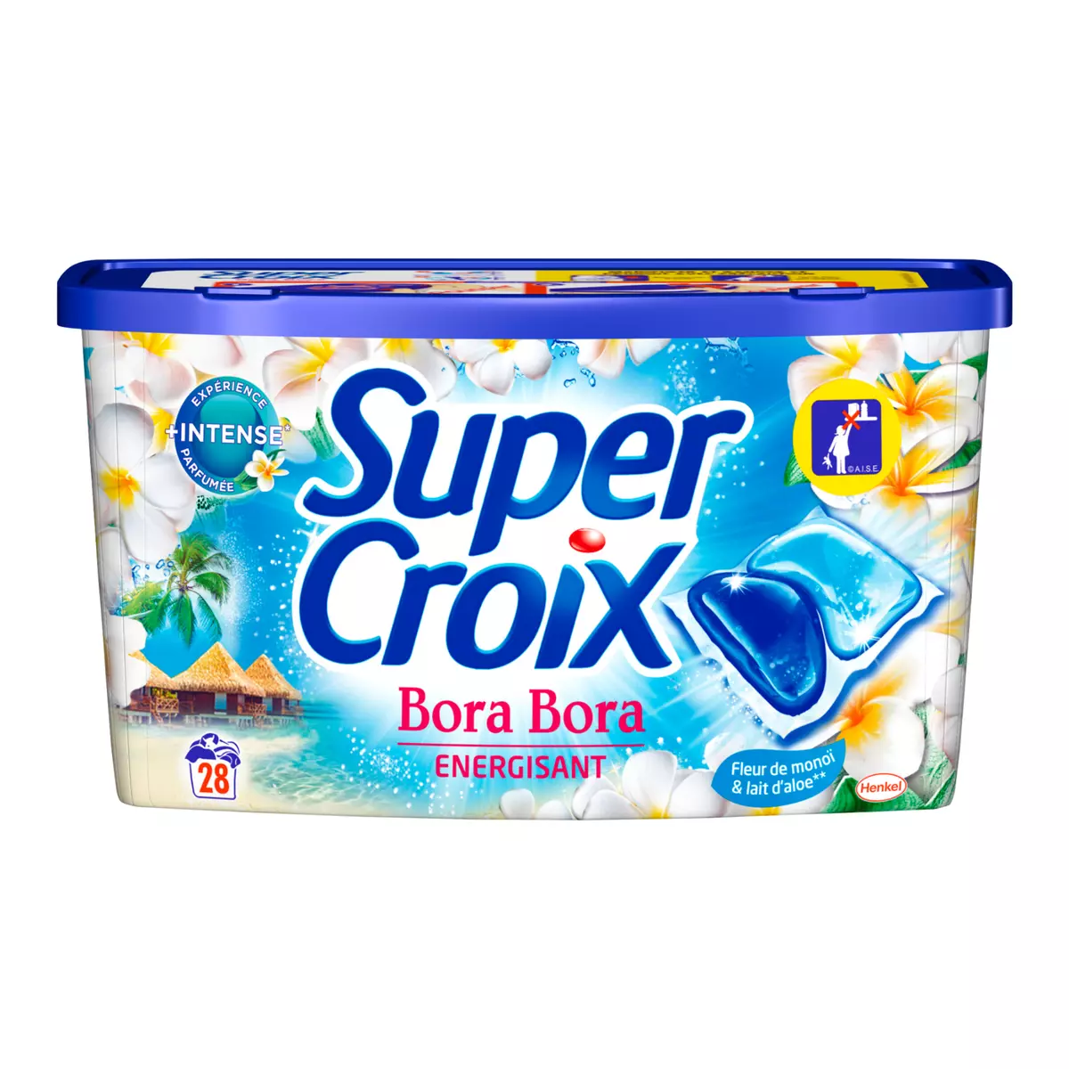 SUPER CROIX Lessive capsules Bora Bora fleur de monoï & lait d'aloé 28 capsules