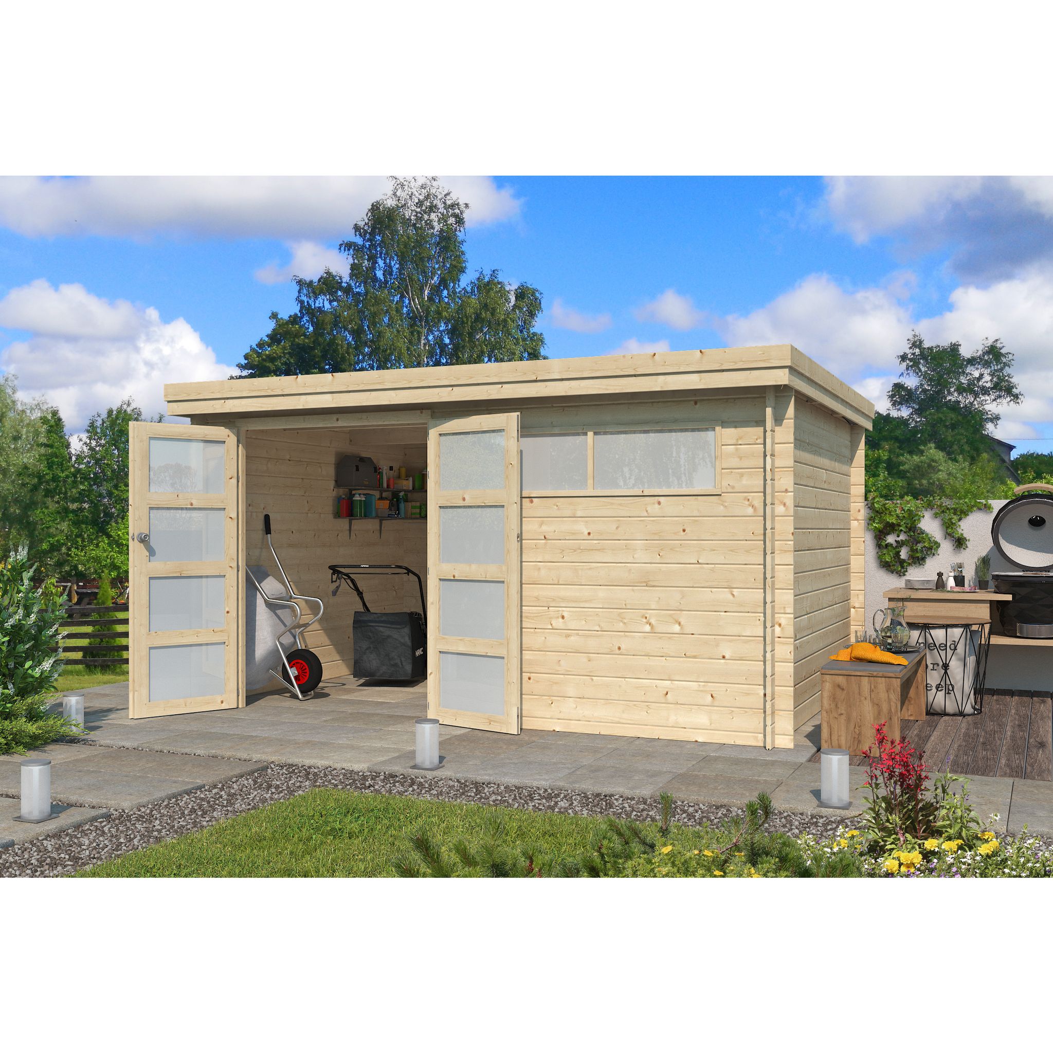 Voir la diapositive 4 : Abri chalet de jardin bois - 10.49m² - APETINA