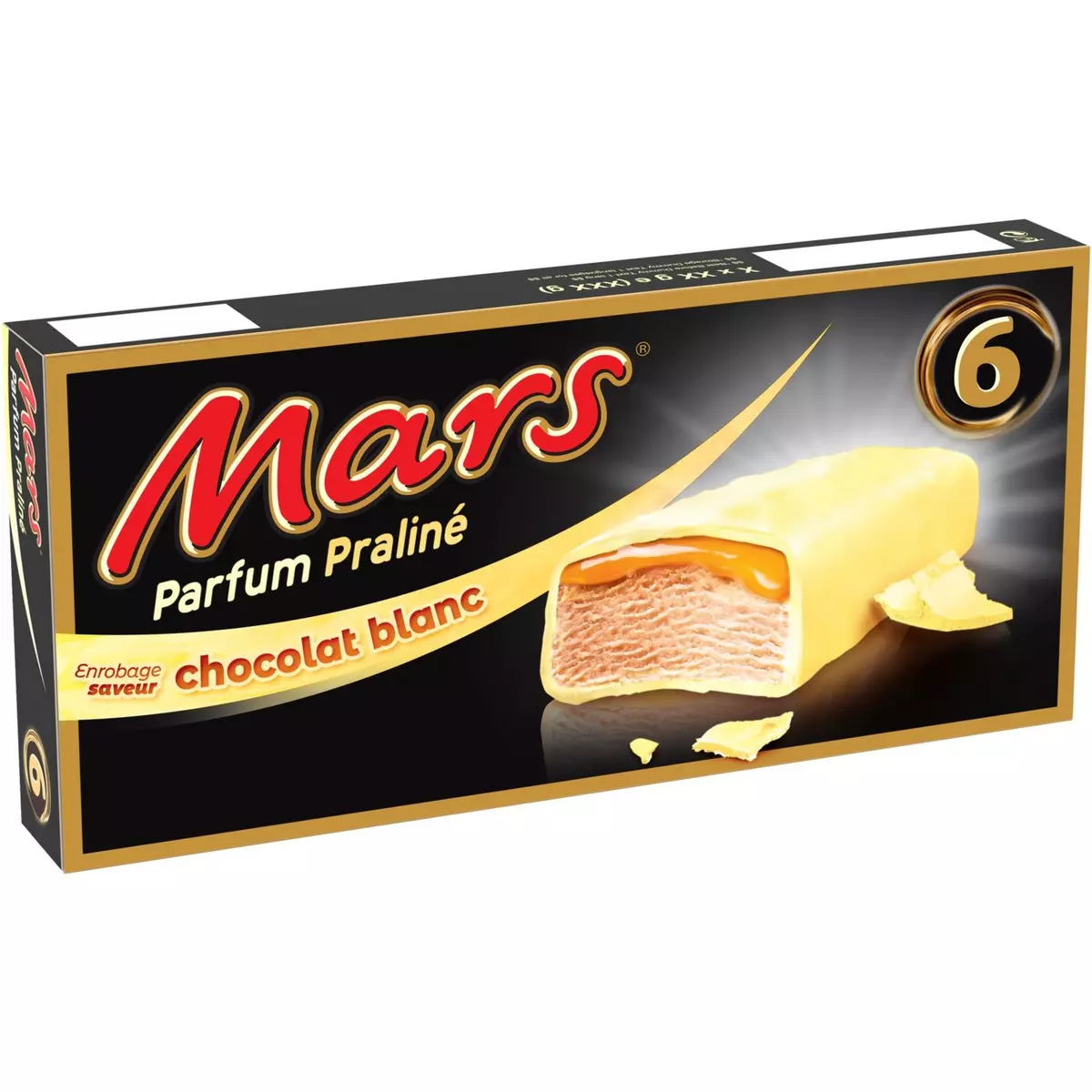 MARS Barre glacée praliné au chocolat blanc 6 pièces 213g