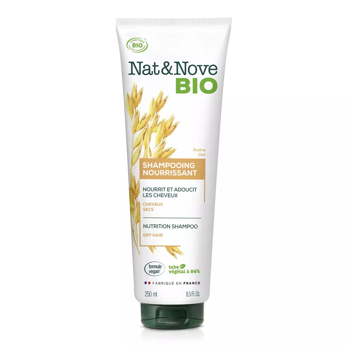 NAT&NOVE Shampooing bio nutrition aux phyto-ingrédients cheveux secs 250ml