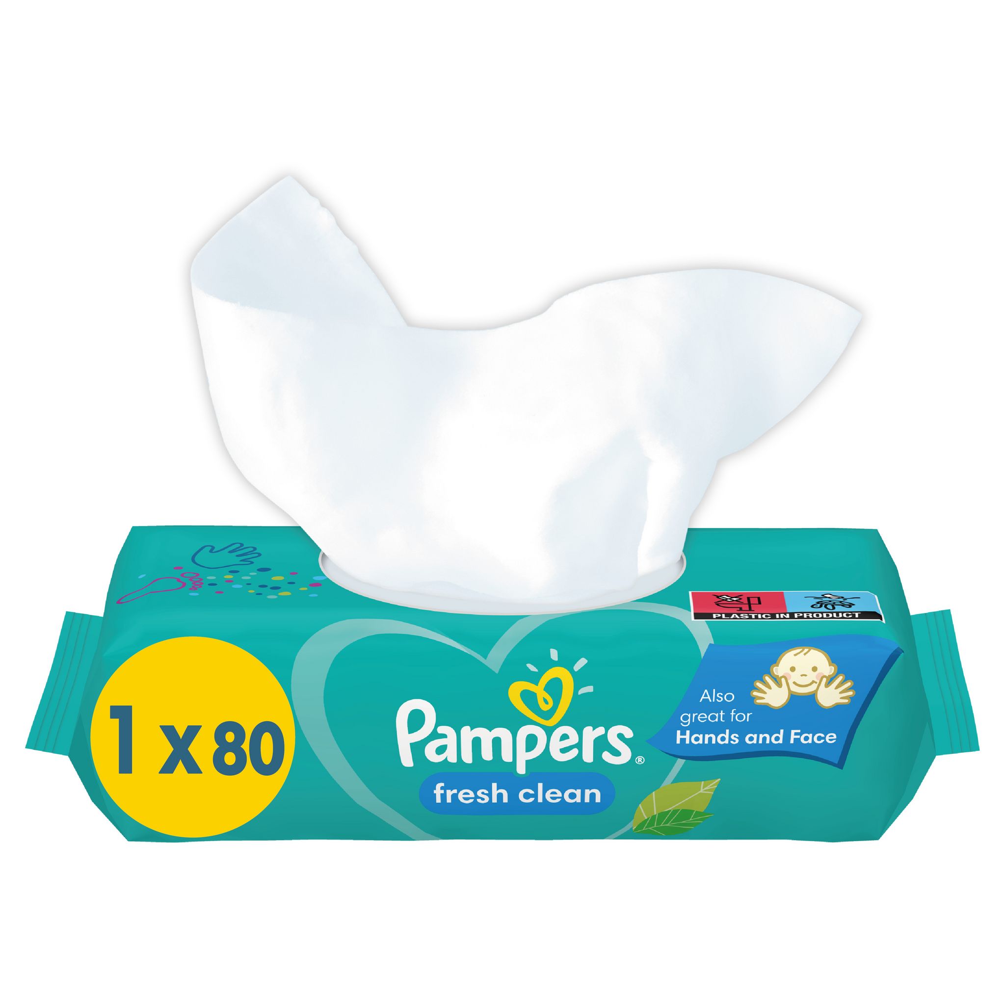 Voir la diapositive 2 : PAMPERS Lingettes fresh clean pour bébé 80 lingettes