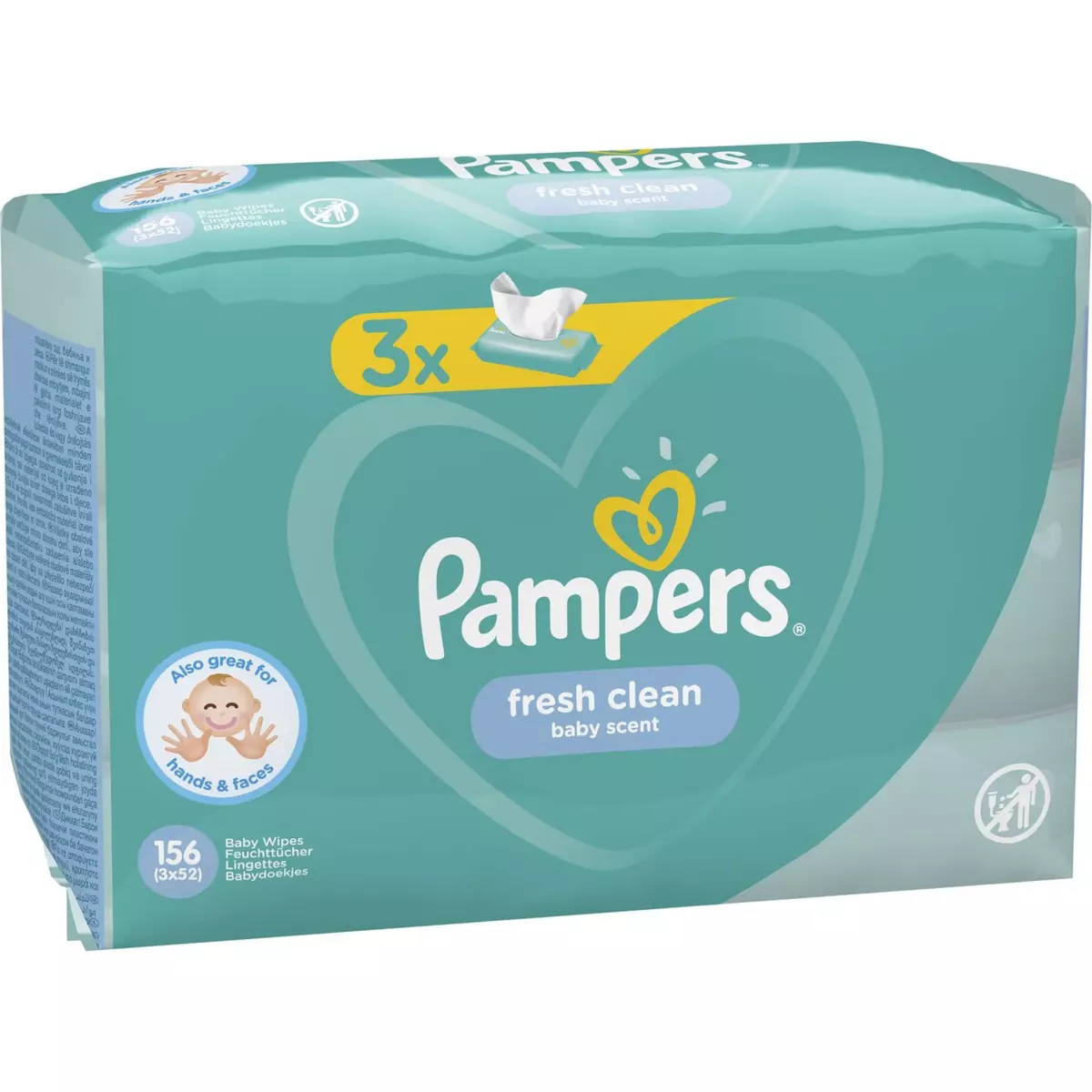 PAMPERS Fresh Clean lingettes nettoyantes pour bébé 156 lingettes