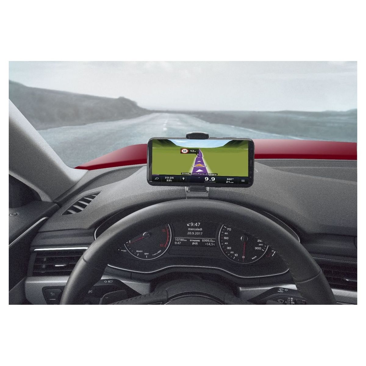 CELLULARLINE Support de téléphone de voiture pour mobiles et smartphone - Noir