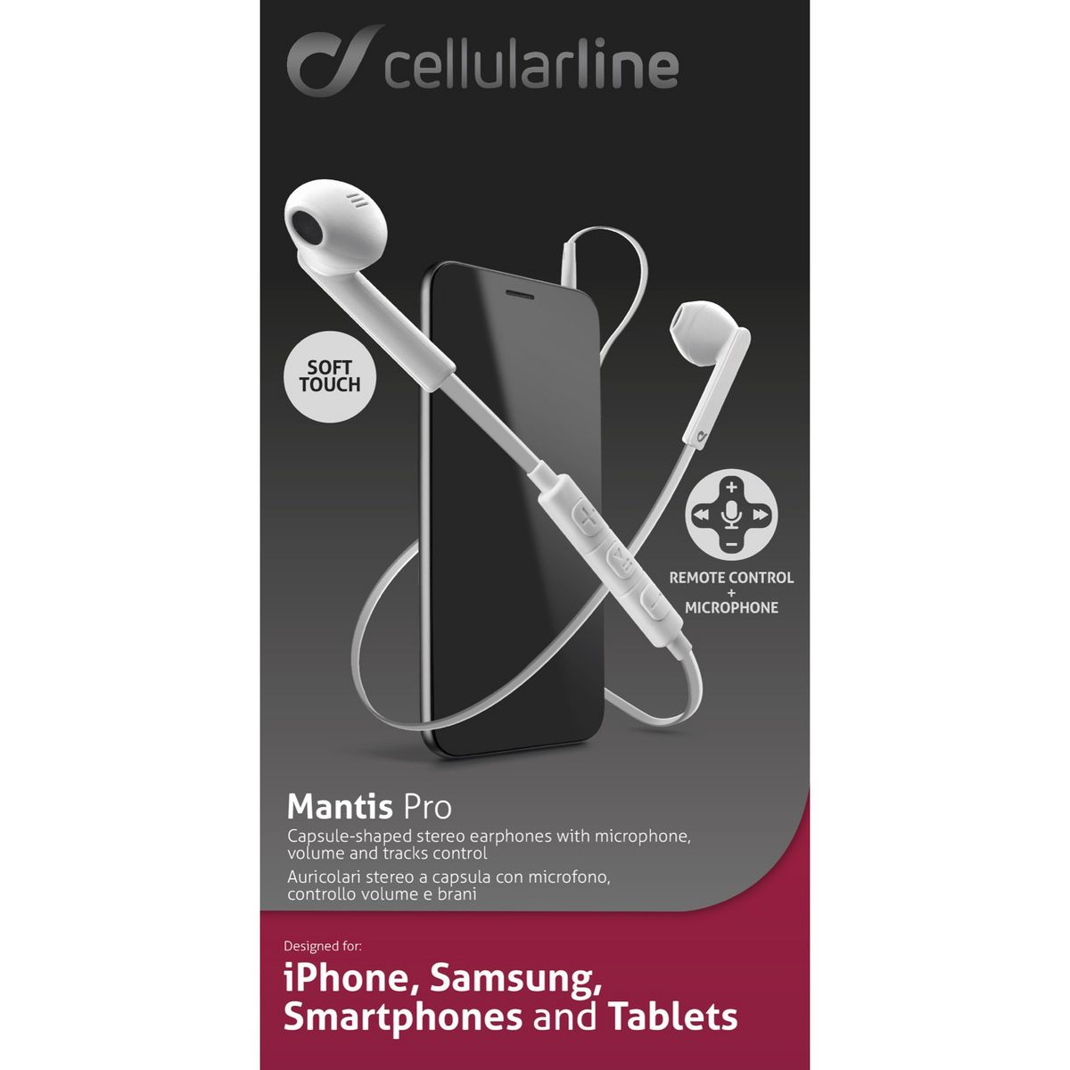 CELLULARLINE Support de téléphone de voiture pour mobiles et smartphone - Noir