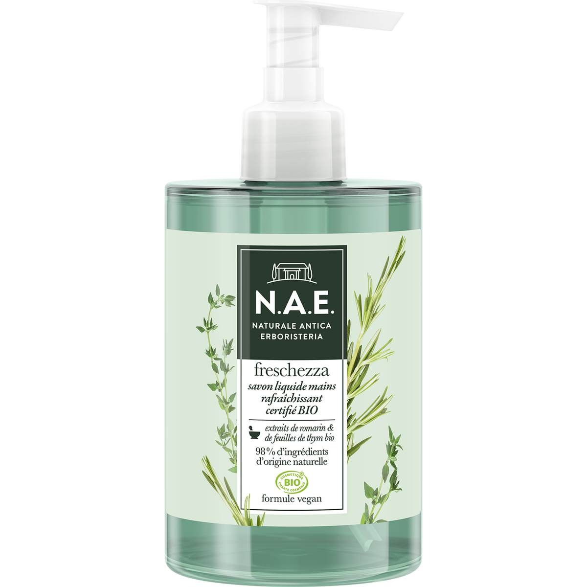 N.A.E Savon liquide pour les mains rafraîchissant bio et vegan 300ml