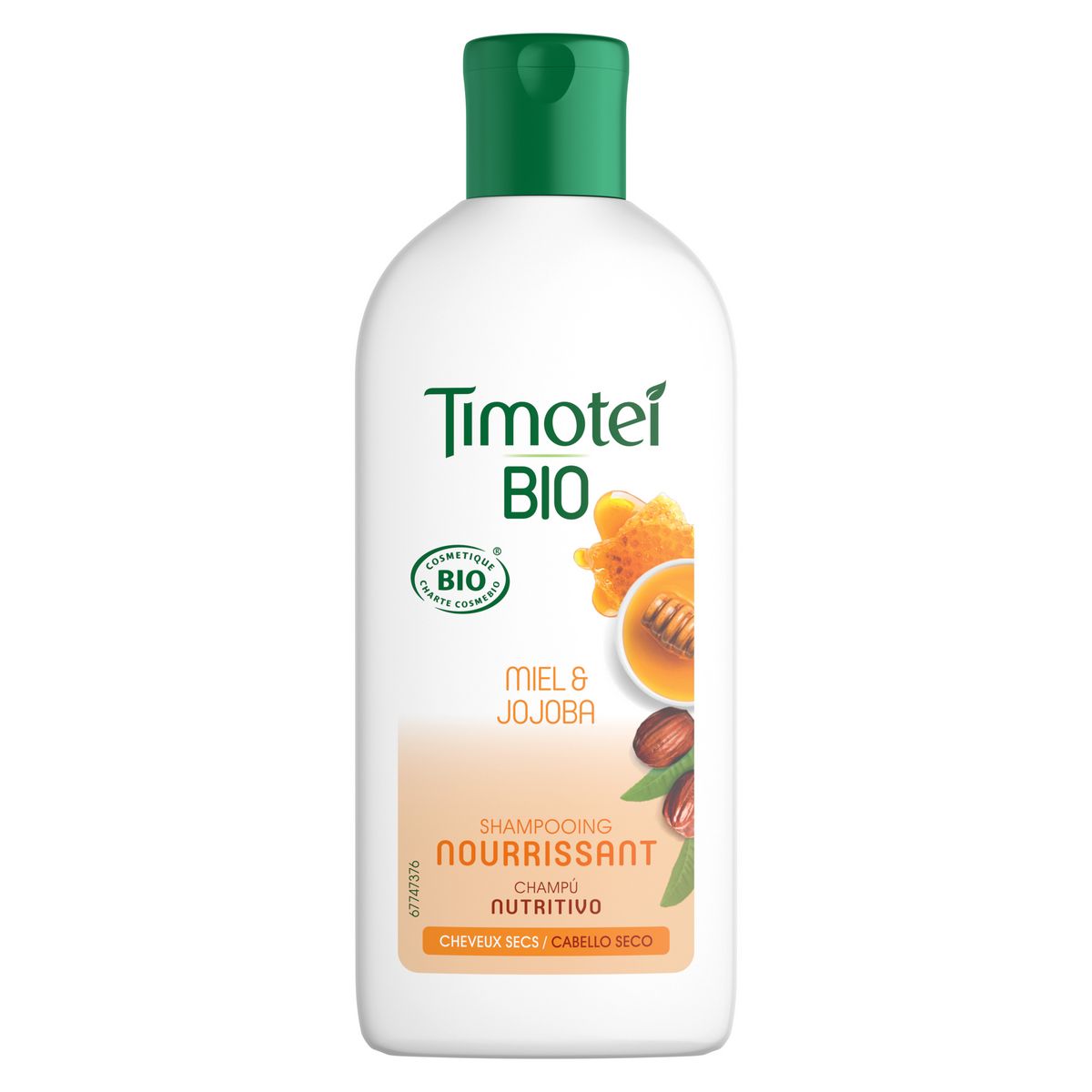 TIMOTEI BIO Shampooing nourrissant miel et jojoba cheveux secs 250ml