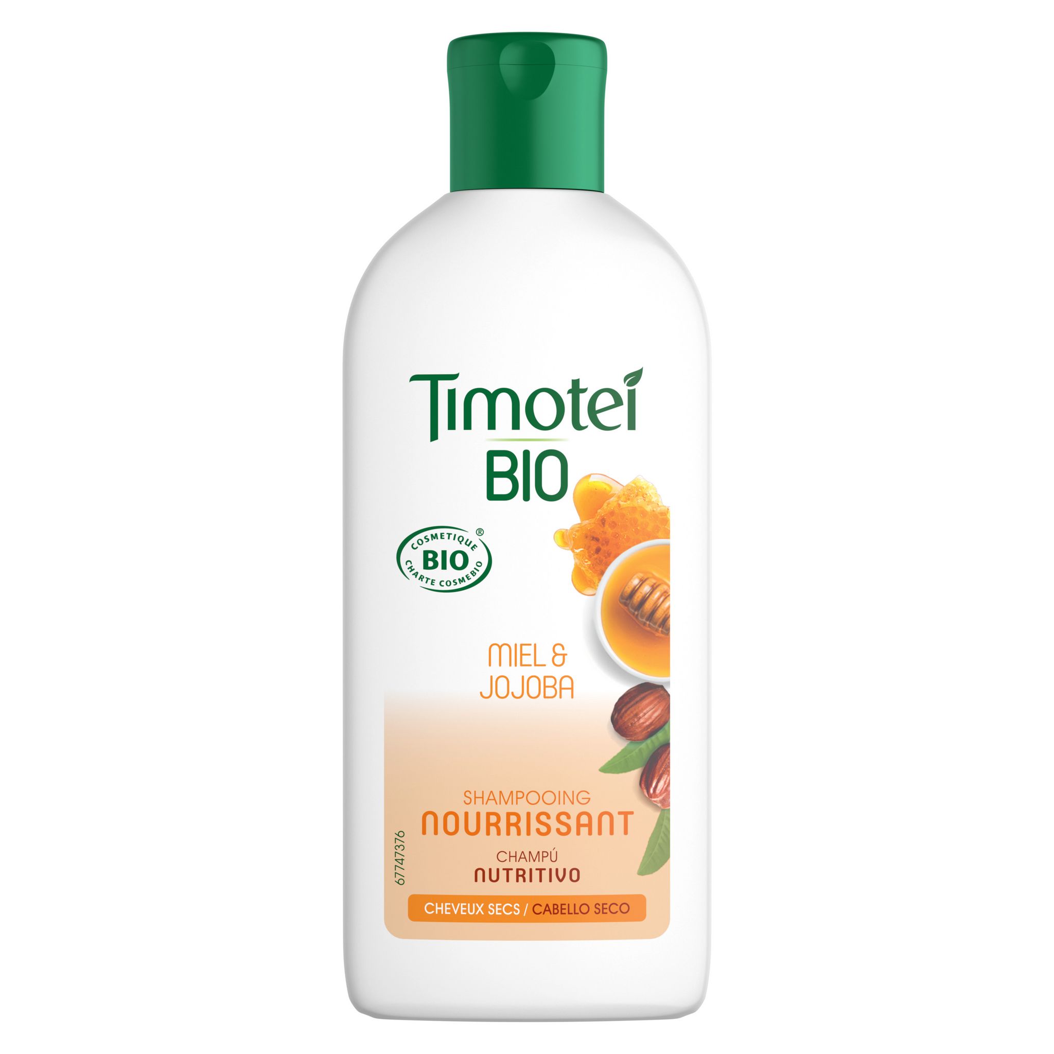 Voir la diapositive 2 : TIMOTEI BIO Shampooing nourrissant miel et jojoba cheveux secs 250ml