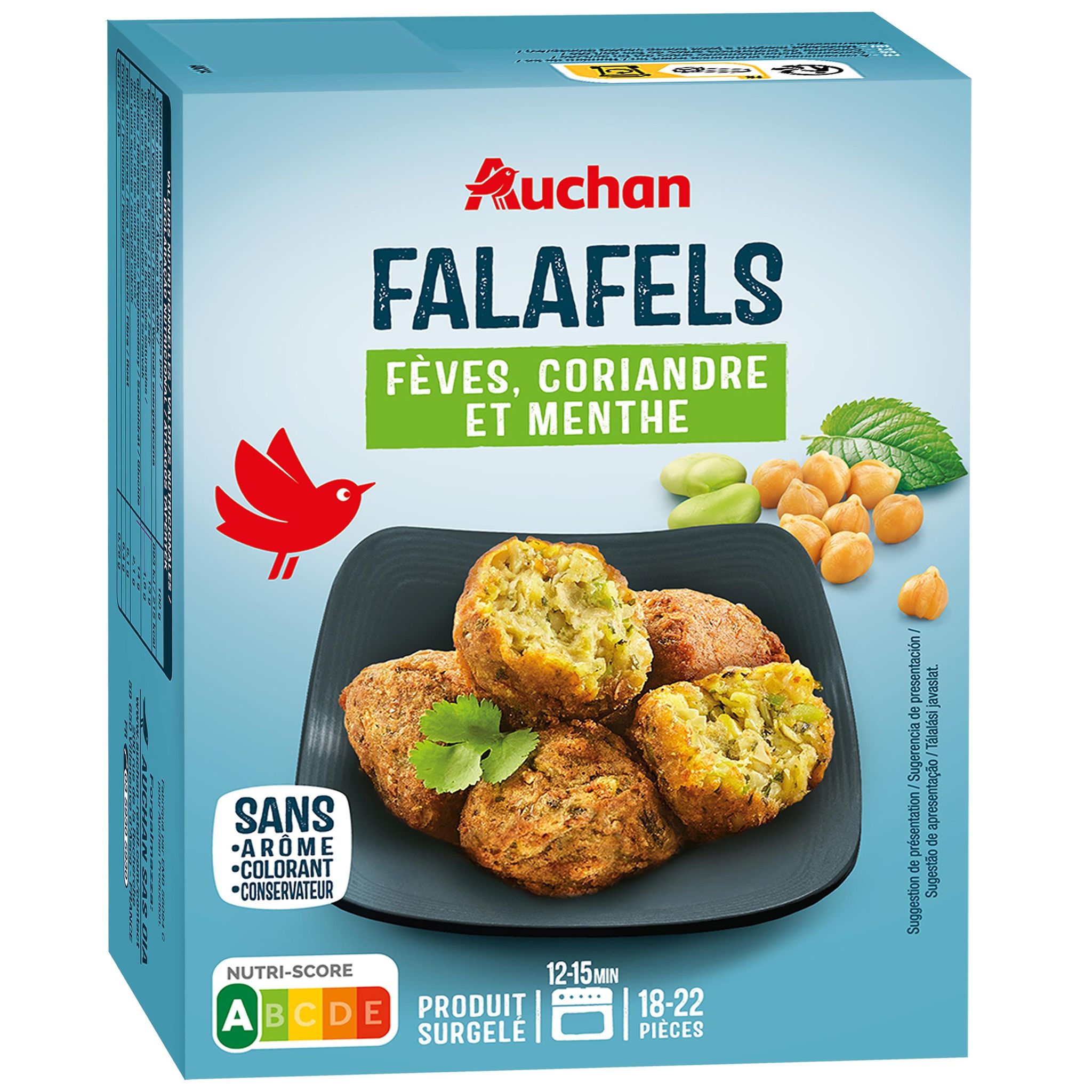 Voir la diapositive 2 : AUCHAN VERY VEGGIE Falafels veggie 4 portions 400g