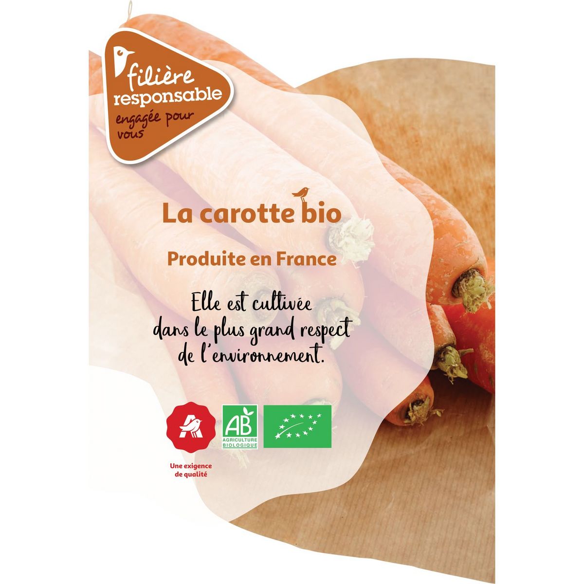 AUCHAN BIO CULTIVONS LE BON Carottes 1,5 kg