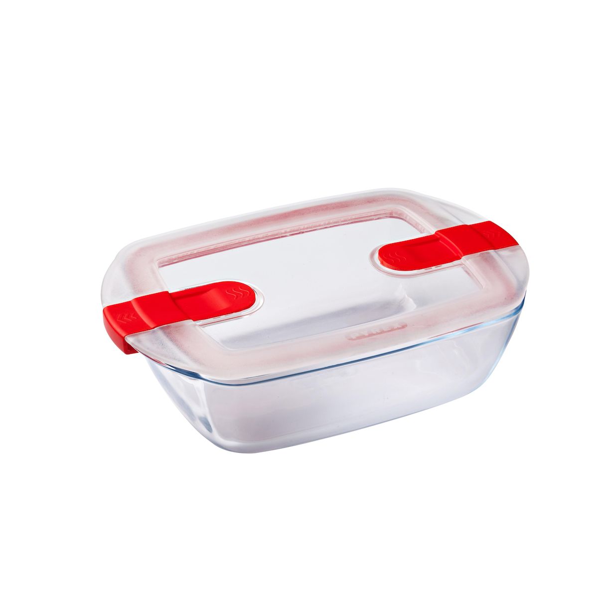 PYREX Plat en verre rectangulaire 23x15 cm avec couvercle vapeur